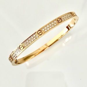 Gold Pavé Screw Bracelet Small Model